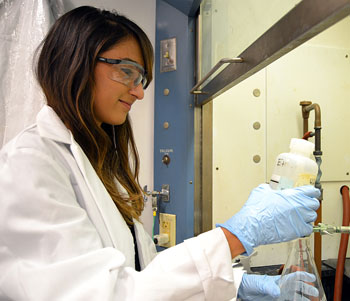 Apprentice working in a lab