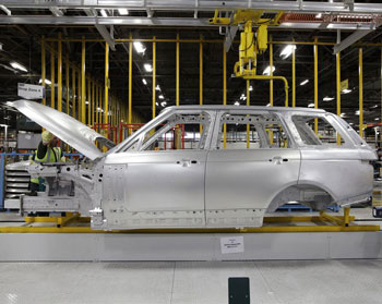 A Range Rover in a JLR factory