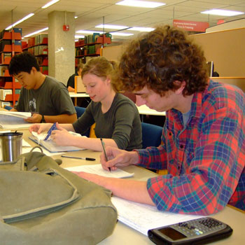 Students studying at university